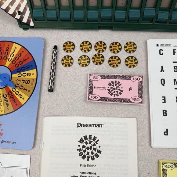 Vintage Wheel of Fortune 5th Edition‎ Pressman 1991 Board Game Complete - Picture 8 of 13